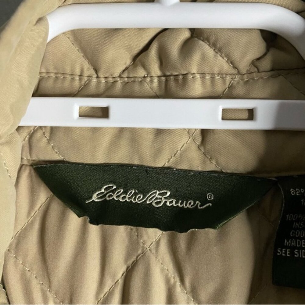 Eddie Bauer Women's Tan Quilted Lightweight Goose Down Vest - Picture 5 of 10